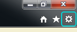 Options gear icon in IE