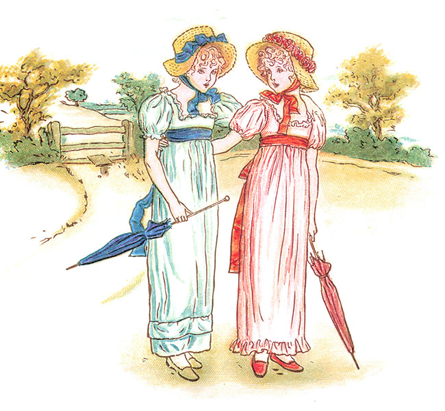 two girls walking and gossiping